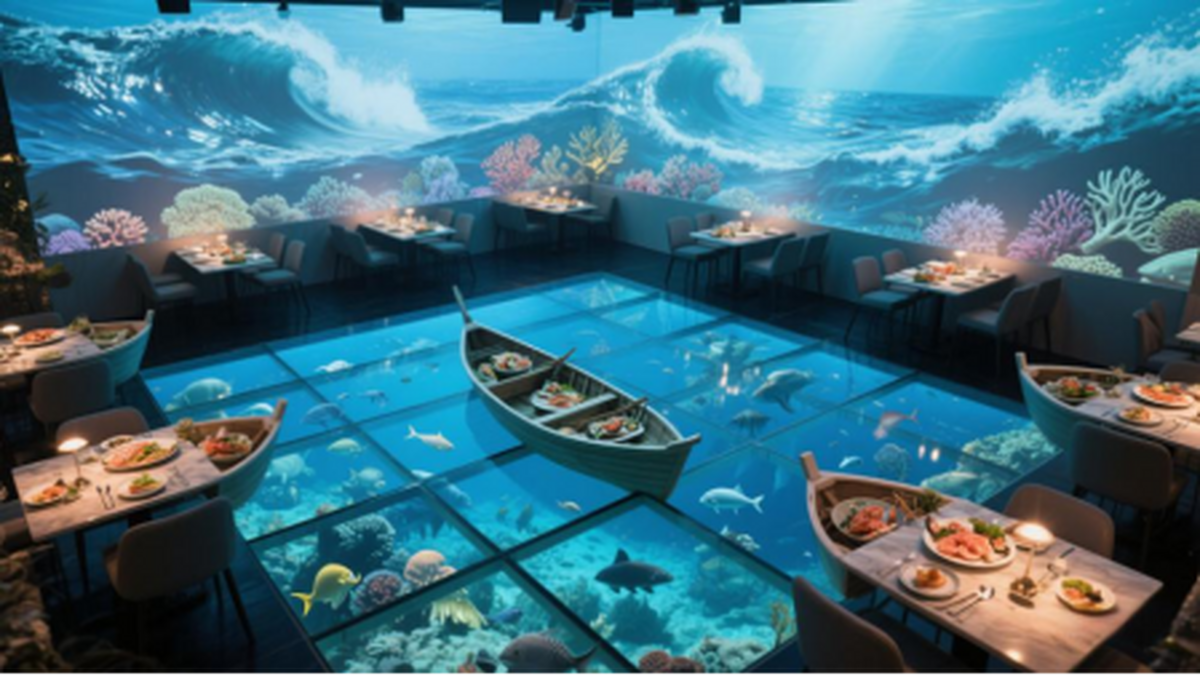 重塑現代沉浸式光影餐廳的科技美學AG真人國際廳奧圖碼投影科技：(圖3)